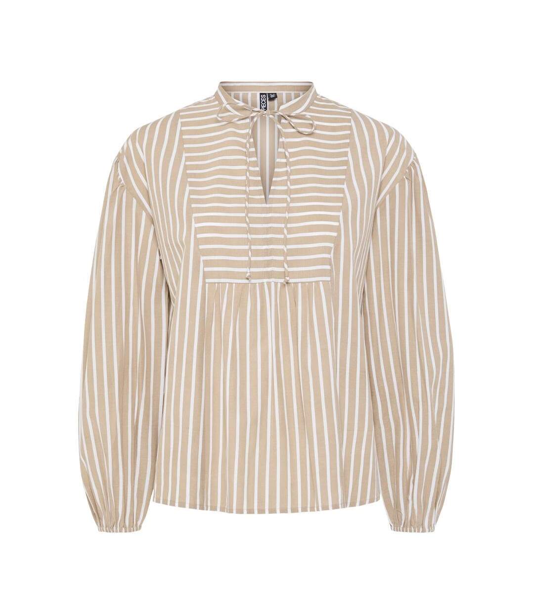 Blouse blanc/beige femme pieces lilia-1