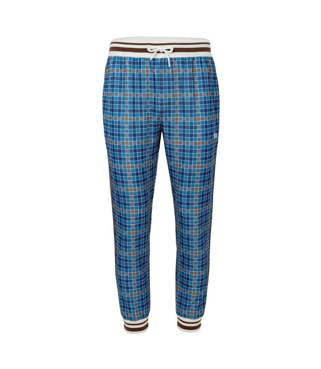 Mens Check Plaid Tracksuit Navy Lonsdale-4