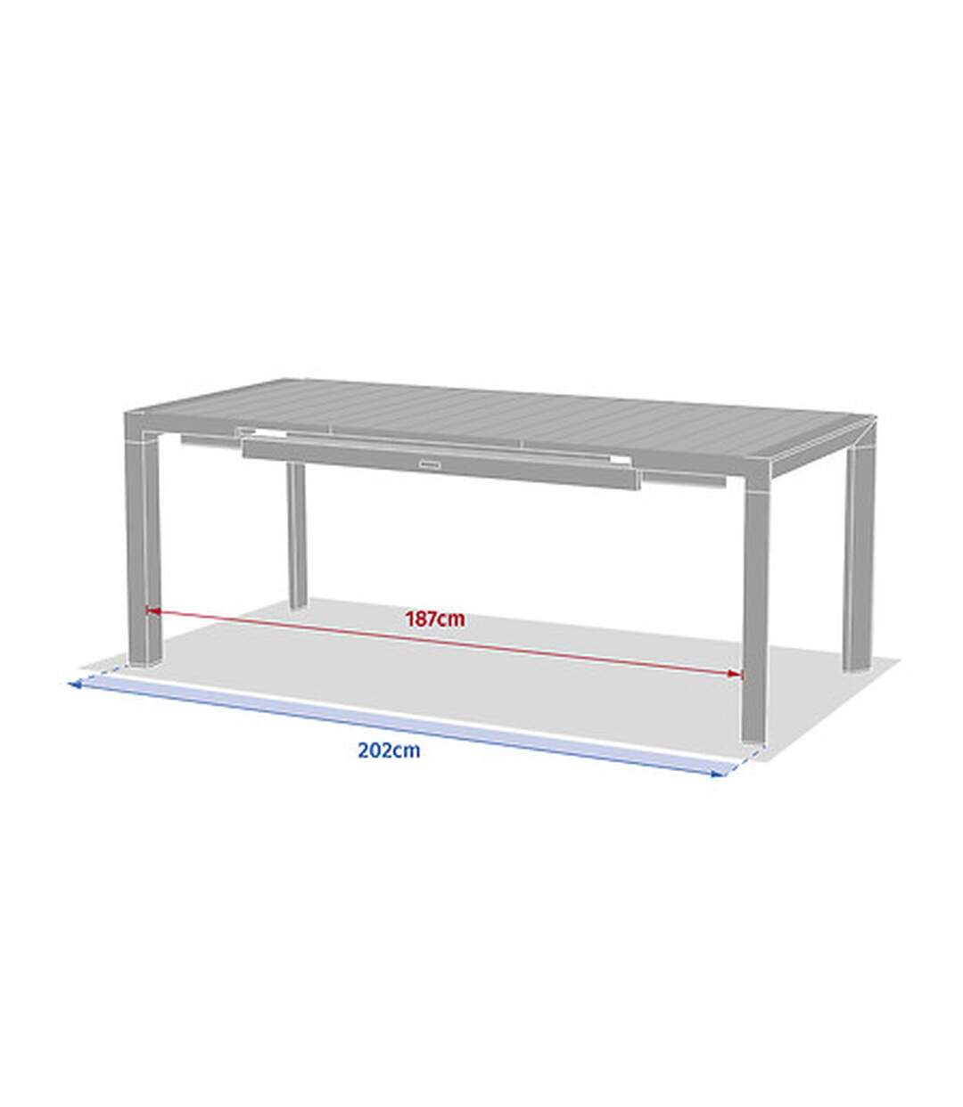 Table de jardin extensible en aluminium 8 places EVASION-3