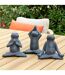 Lot de 3 Grenouilles Déco en Ciment Lia 18cm Gris-3