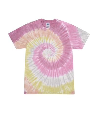 Colortone Womens/Ladies Rainbow Tie-Dye Short Sleeve Heavyweight T-Shirt (Jelly Bean)