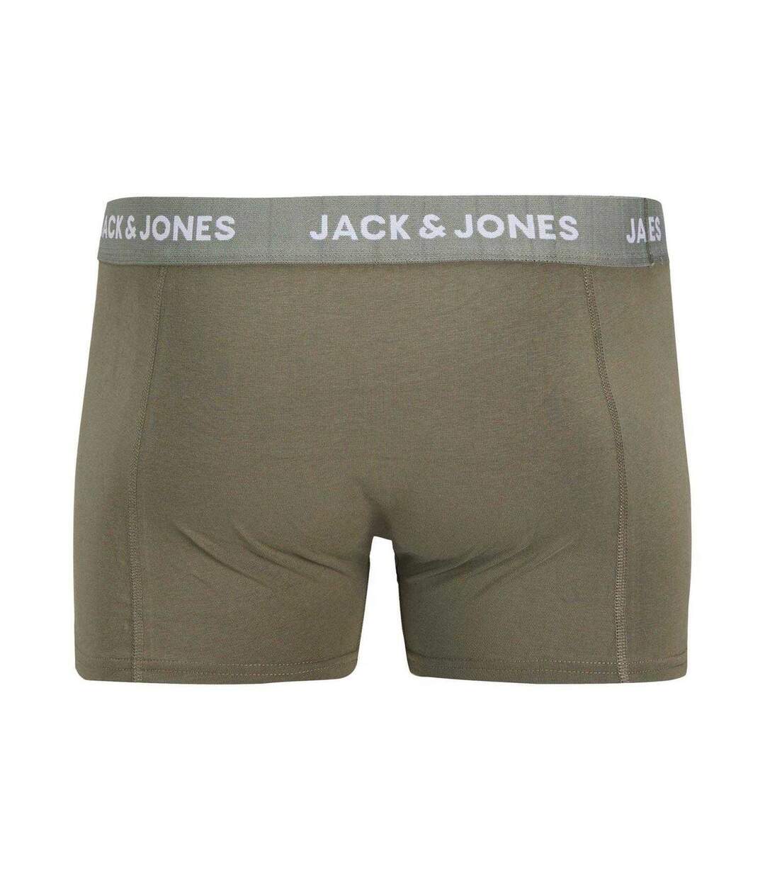 Lot De 3  Boxers Motif/style Uni Homme Gris Kaki Jack And Jones-3