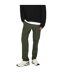 Mens Plain Straight Cargo Trousers Olive Night Only-2