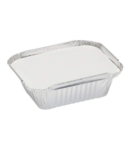 Caroline Foil Trays With Lids (Pack Of 12) (Silver) (4 x 5 x 1.5in)