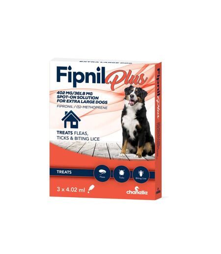 Chanelle Fipnil Plus Dog Flea Treatment (Red/White) (One Size) - UTTL4646