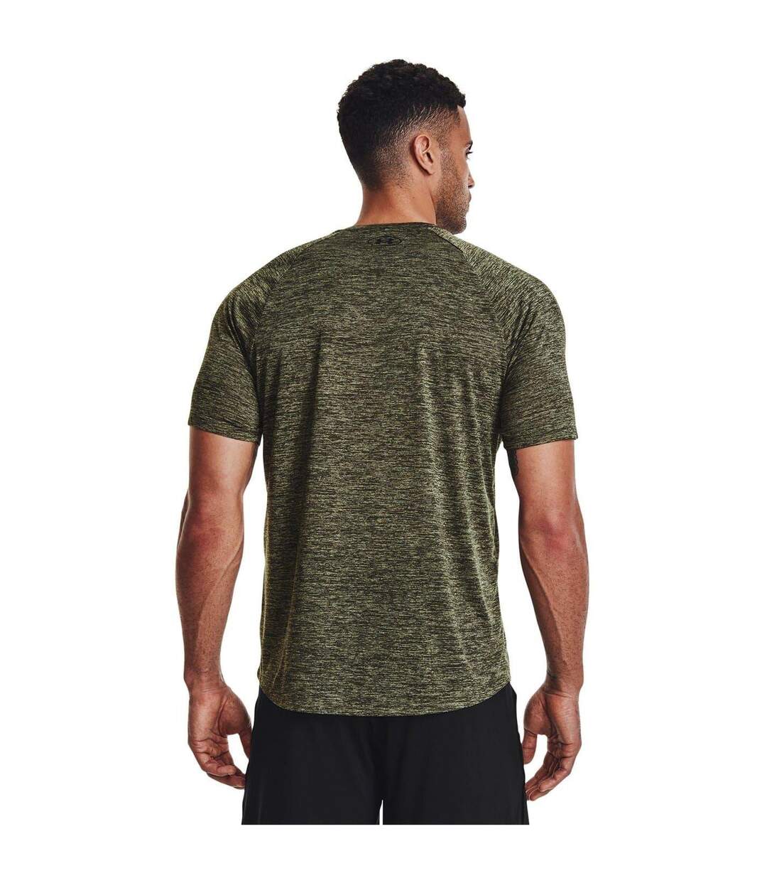 T-shirt Manches Courtes Motif/style Chiné Tech 2.0 Homme Vert Olive Under Armour-3