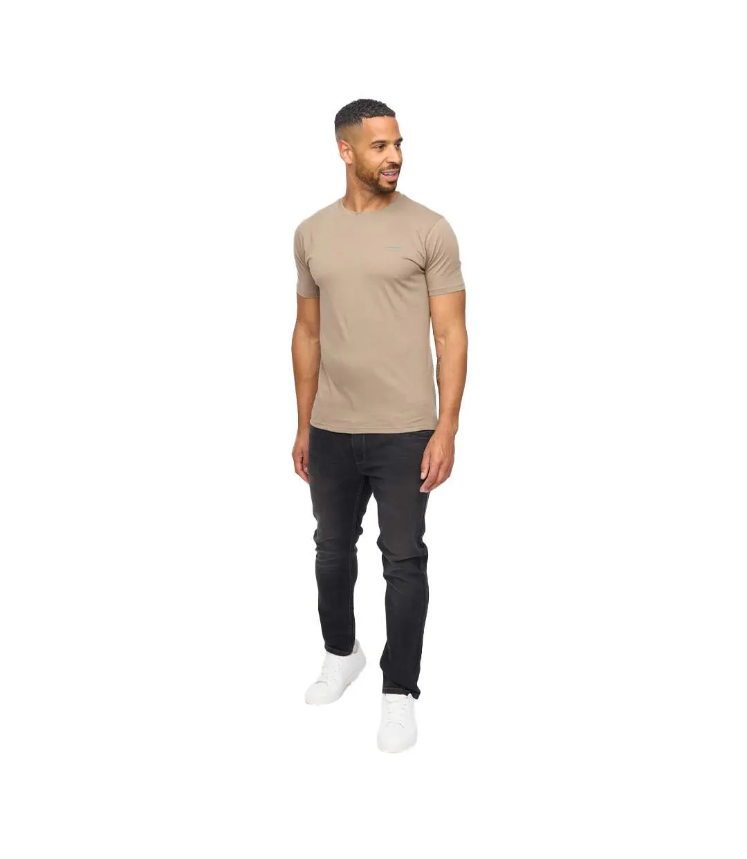 Mens Amonite T-shirt Taupe Bewley & Ritch-1