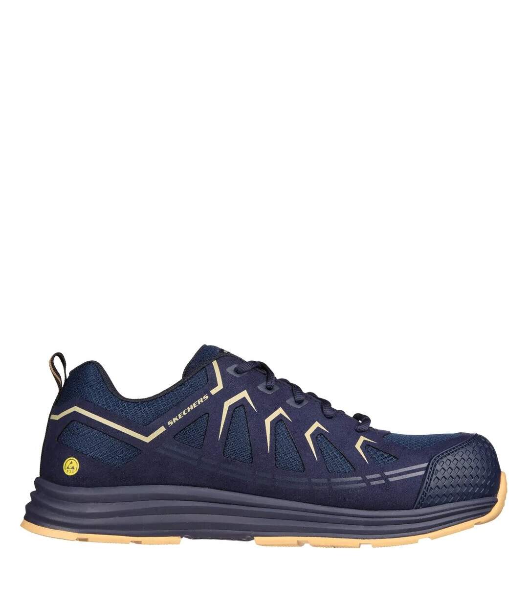 Mens malad ii safety trainers navy/tan Skechers-3