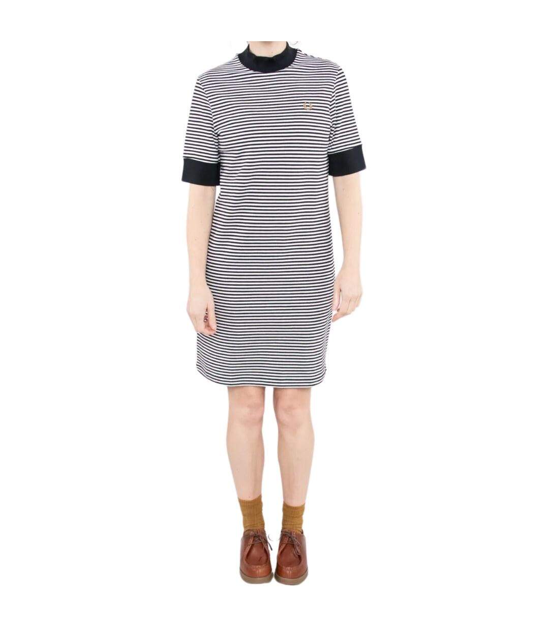 Womens/ladies Striped T-shirt Dress White Navy Fred Perry-4