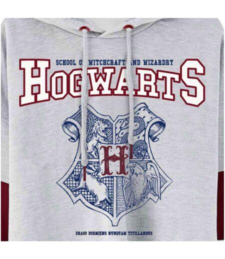 Sweat À Capuche Motif/style Emblème De Poudlard Femme Gris Harry Potter