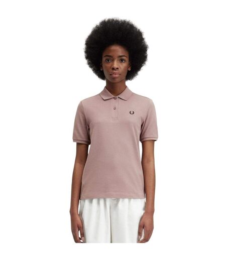 Polo Motif/style Logo Femme Rose Foncé Fred Perry