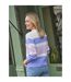 Womens/ladies Colour Block Soft Jumper Cream WoolOvers-2