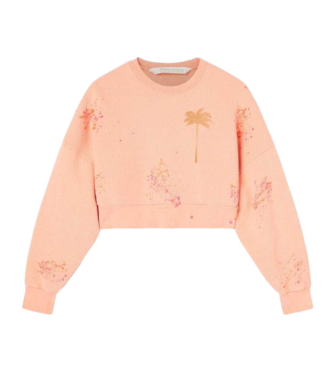 Womens/ladies Painted Cropped Sweatshirt Pink Palm Angels-2