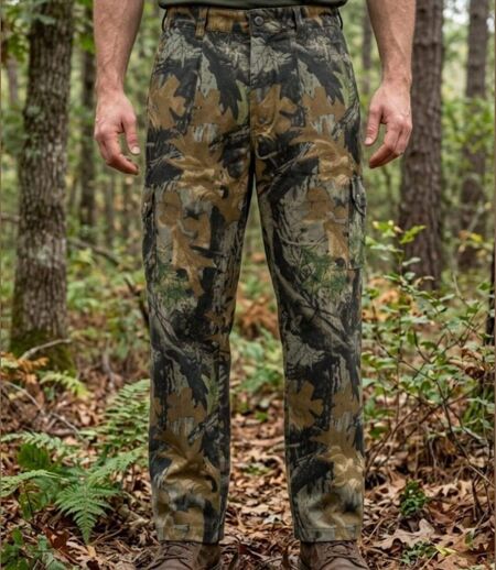 LEDERTYS LY0406 — Pantalon de chasse camouflage Forestwood kaki : résistance et confort sur le terrain