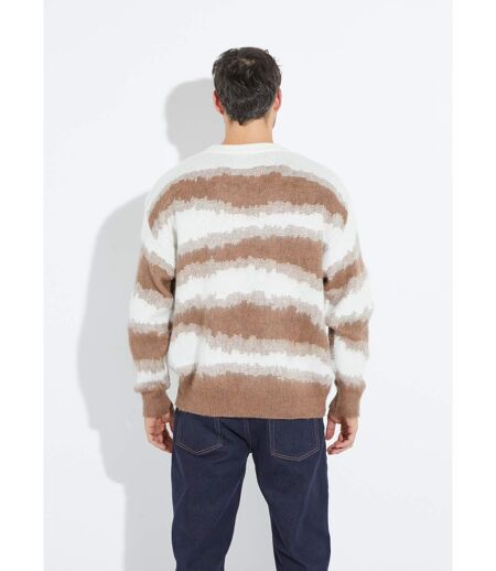 Pull épais avec laine, rayures fantaisie