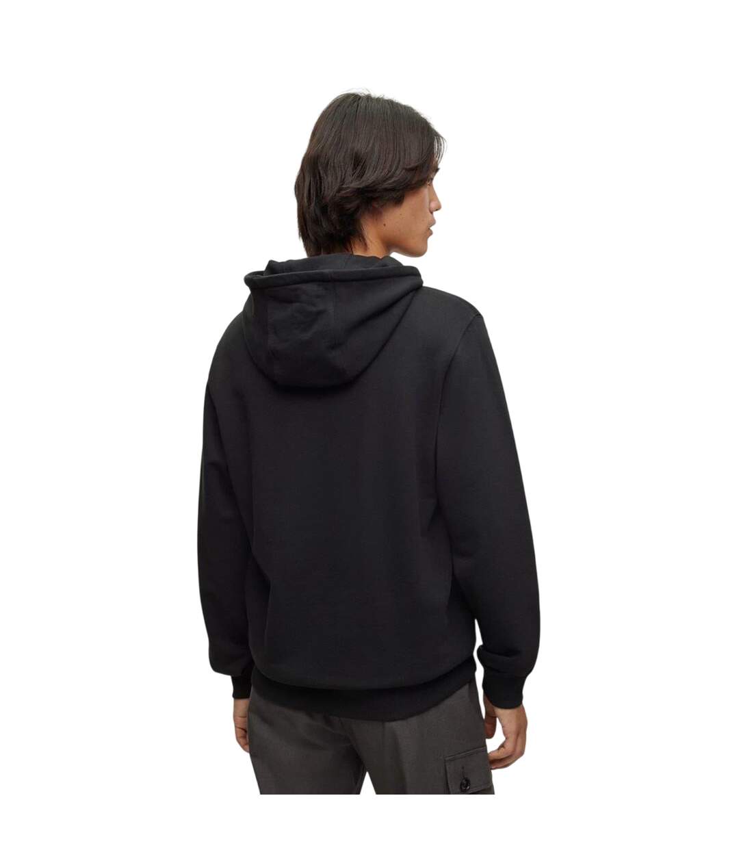 Mens Zebra Hoodie Black Hugo-2