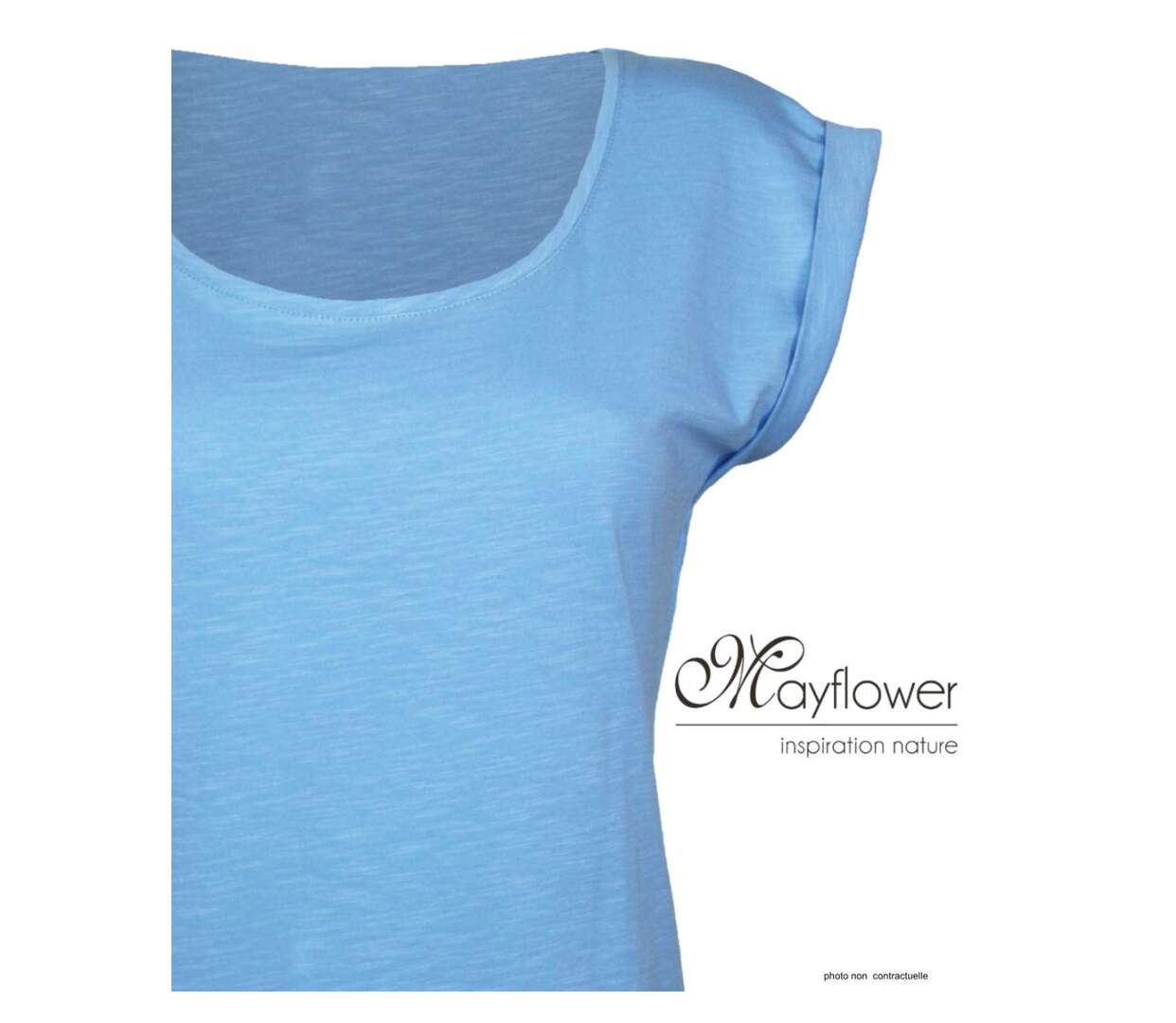 Tee-shirt MAYFLOWER DELHI3 sans manches : fraîcheur azur en coton flammé-4