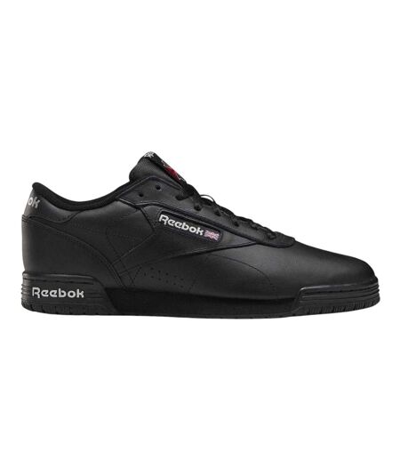 Mens Exofit Leather Low Trainers Black Silver Reebok