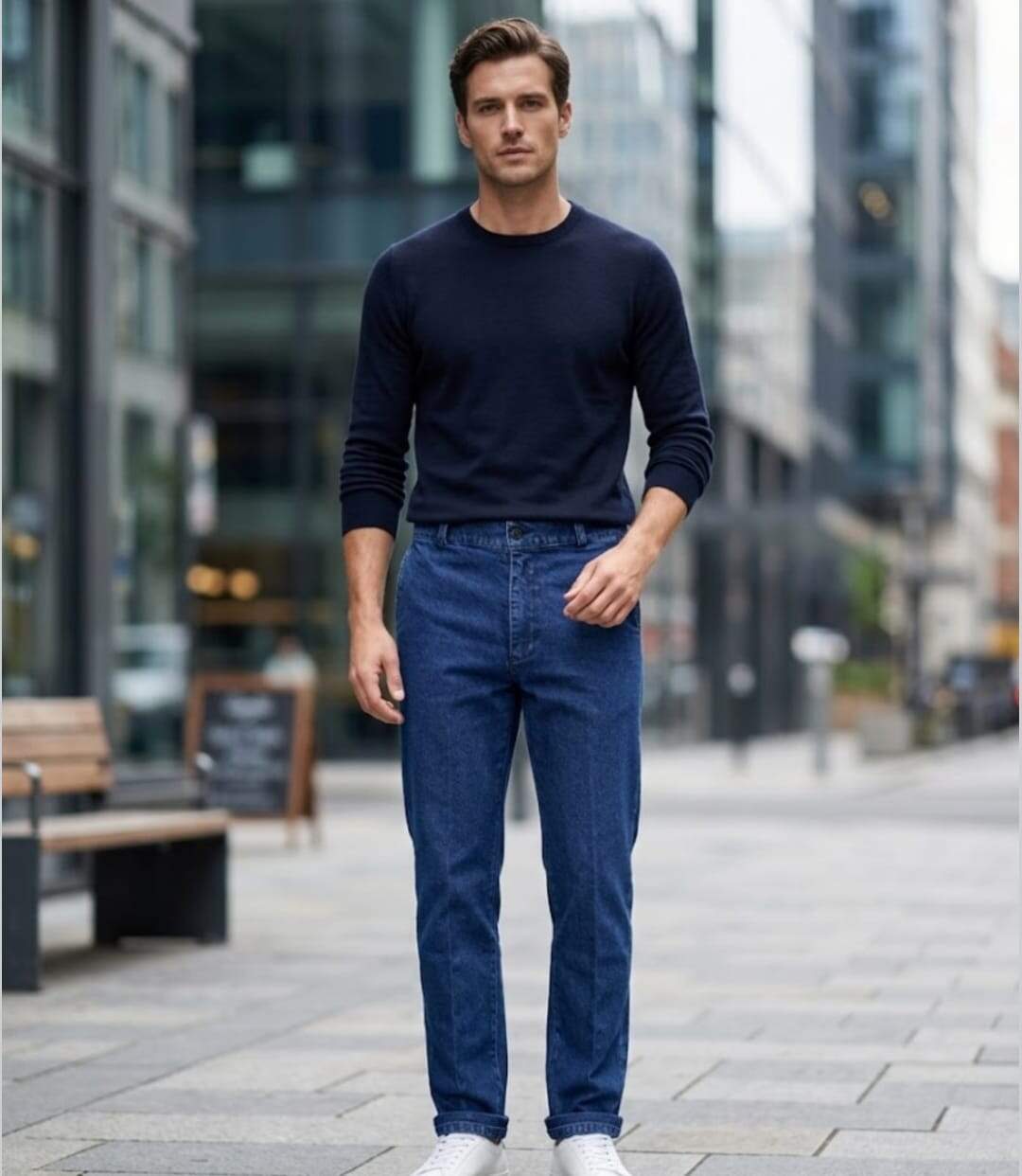 CHALLENGER MACK2 — Jean poche biais bleu stone : le confort denim au quotidien-4