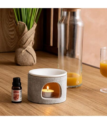 Brûle-Parfum en Ciment Olia 11cm Gris