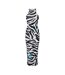 Womens/ladies Zebra Print Maxi Dress Black White Off White-1