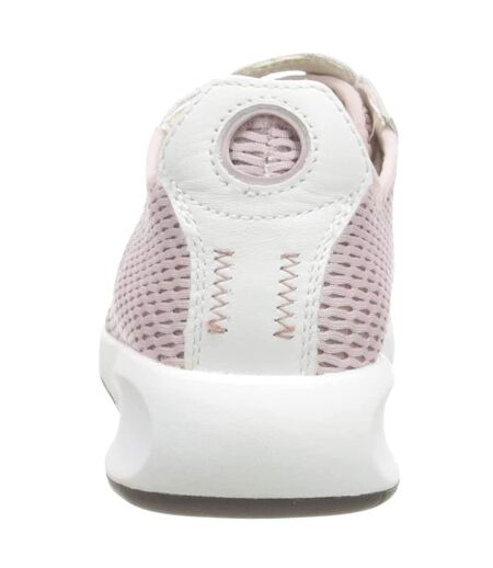 Womens/ladies Aerantis Leather Trainers Antique Rose White Geox