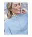 Womens/ladies Lambswool Zipped Fitted Cardigan Frost Blue WoolOvers-2