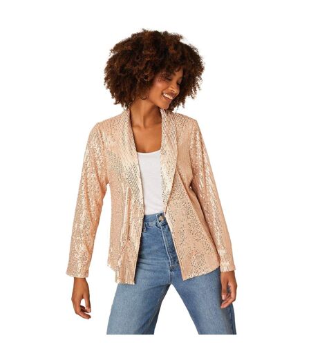 Dorothy Perkins Womens/Ladies Throw On Sequins Jacket (Champagne) - UTDP989