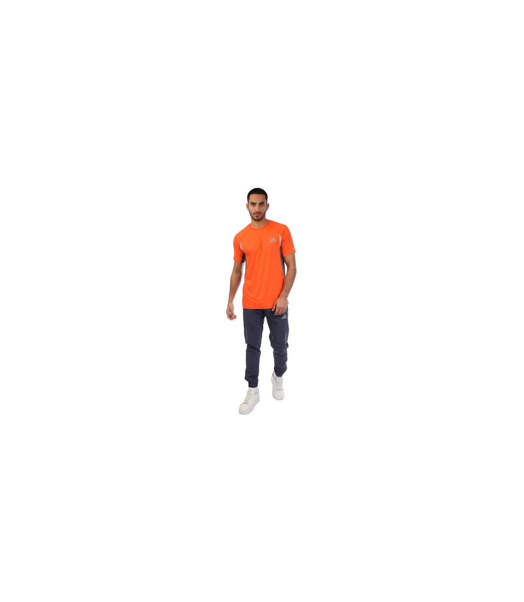 Mens Climacool T-shirt Orange Adidas-1