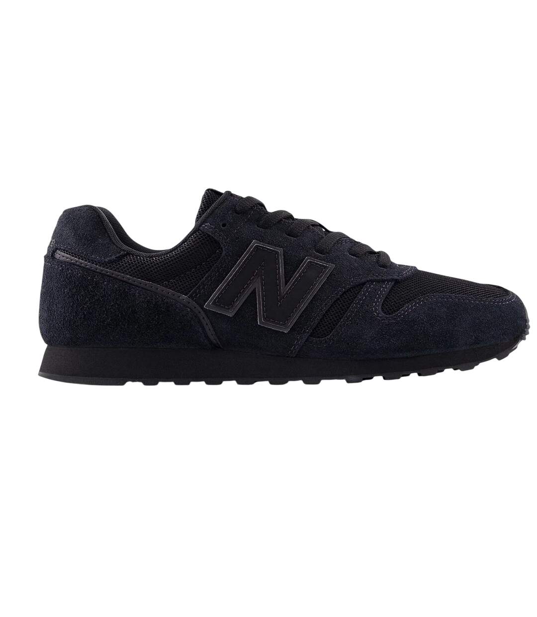Mens 373 Suede Trainers Black Magnet Grey New Balance-1