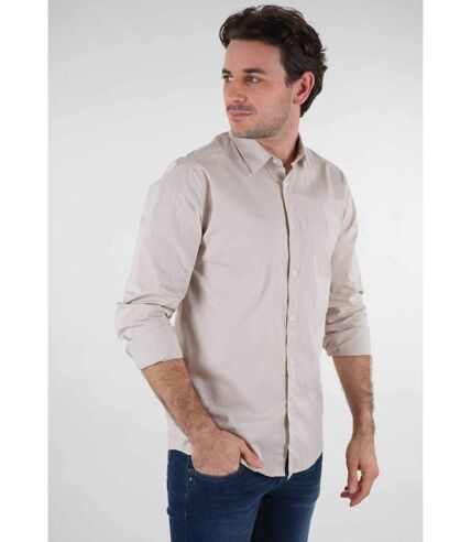 Chemise manches longues unie en coton HECHO