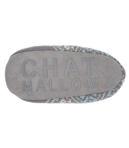 Isotoner Chaussettes d'intérieur femme maille jacquard, picots antidérapants