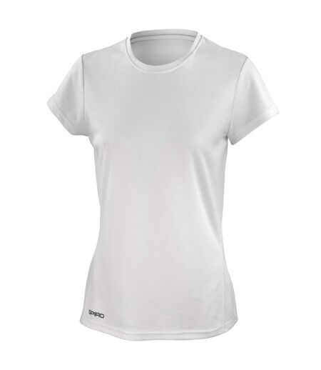 Spiro Womens/Ladies Sports Quick-Dry Short Sleeve Performance T-Shirt (White)