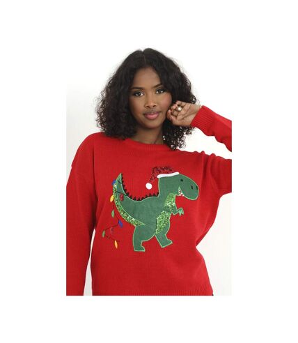 Brave Soul Unisex Adult Christmas Dinosaur Sweater ()