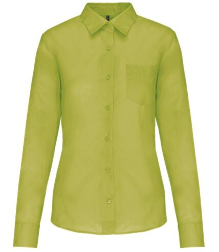 Chemise popeline manches longues - Femme - K549 - vert lime