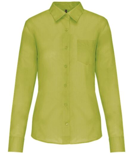 Chemise popeline manches longues - Femme - K549 - vert lime