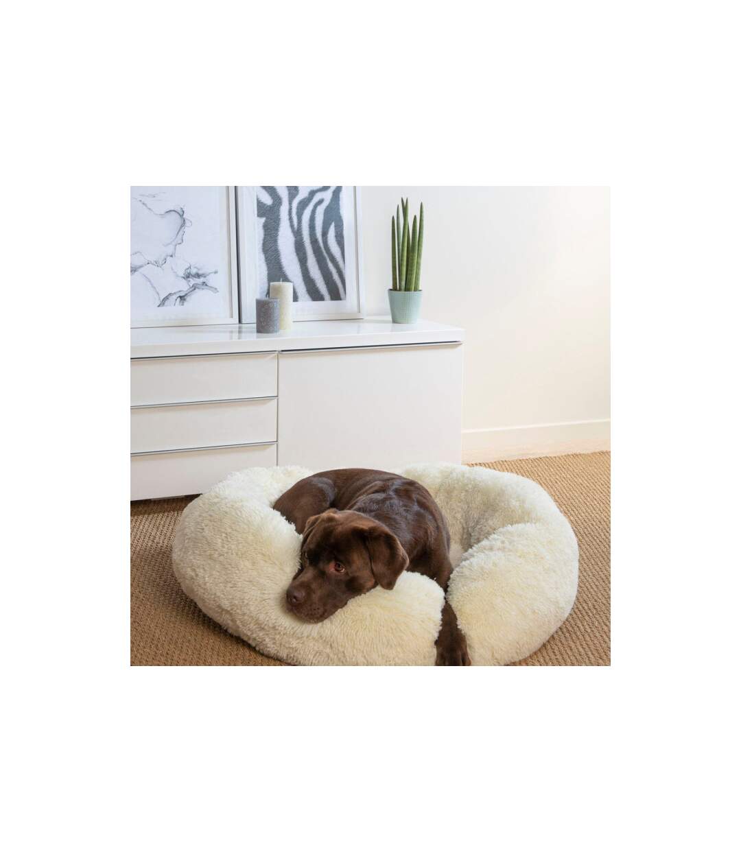 Coussin pour Chien & Chat Fluffy 95cm Écru-3