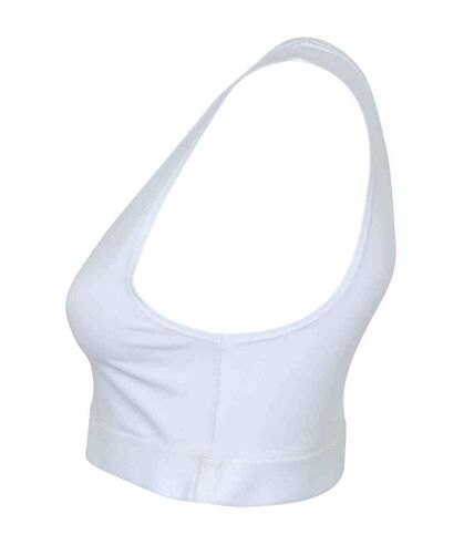 Womens/ladies fashion crop top white/white SF