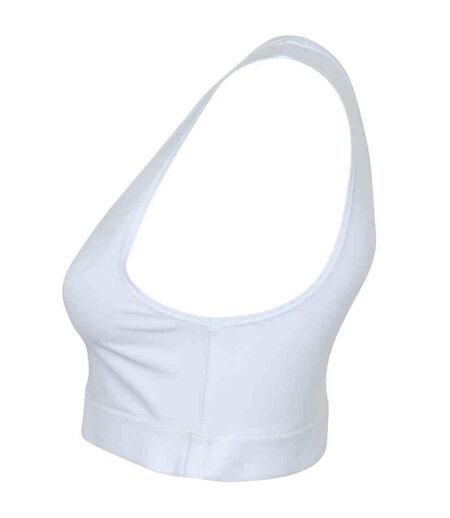 Womens/ladies fashion crop top white/white SF