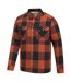 Mens Pinn Flannel Borg Lined Shirt Burnt Orange Mountain Warehouse-4
