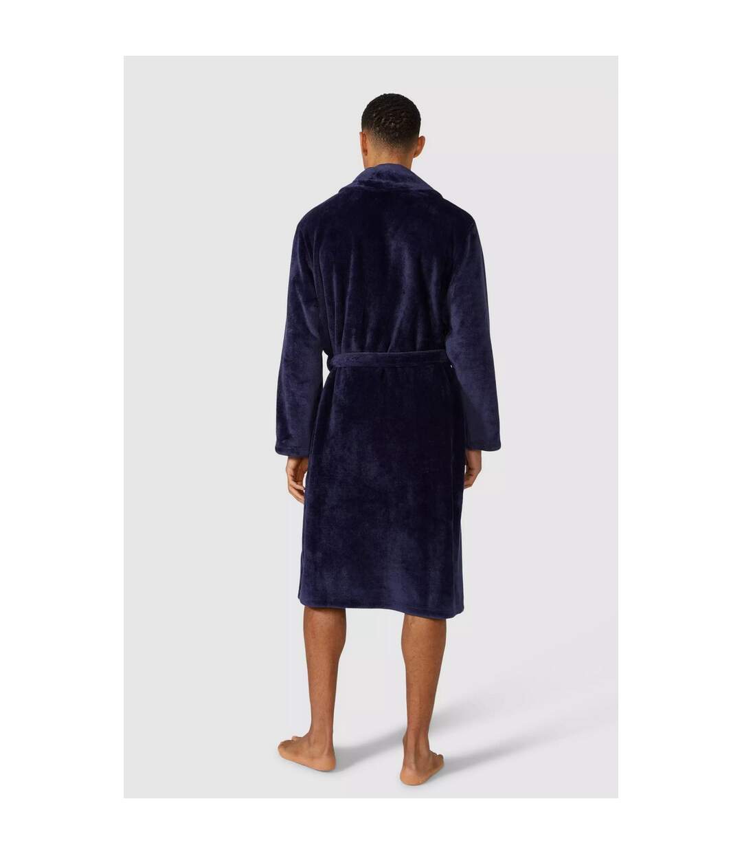 Debenhams Mens Coral Fleece Shawl Collar Bathrobe (Charcoal)