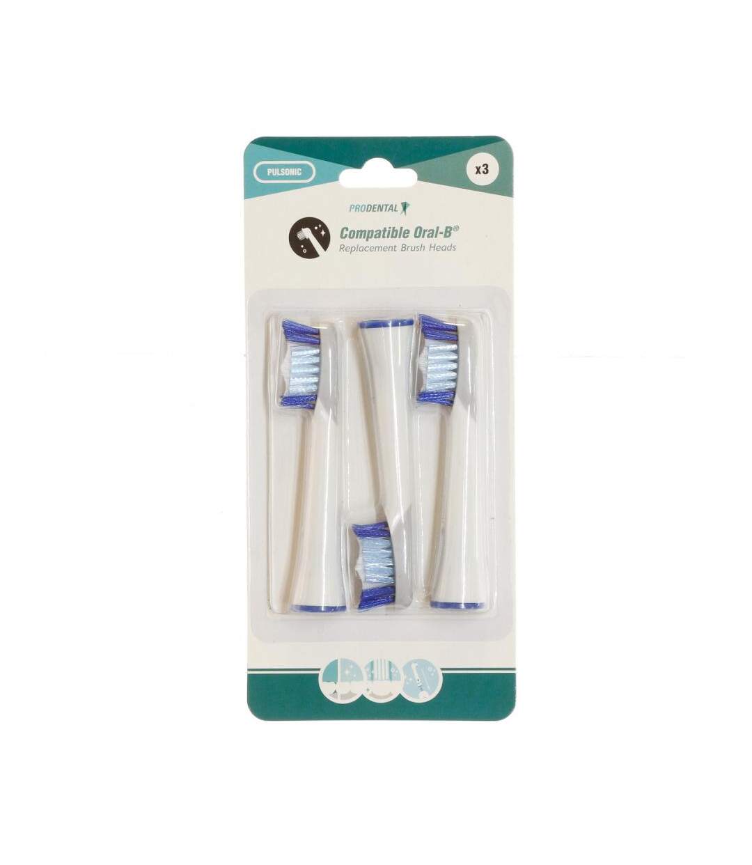 X3 brossettes de rechange prodental pulsonic - taille unique-1