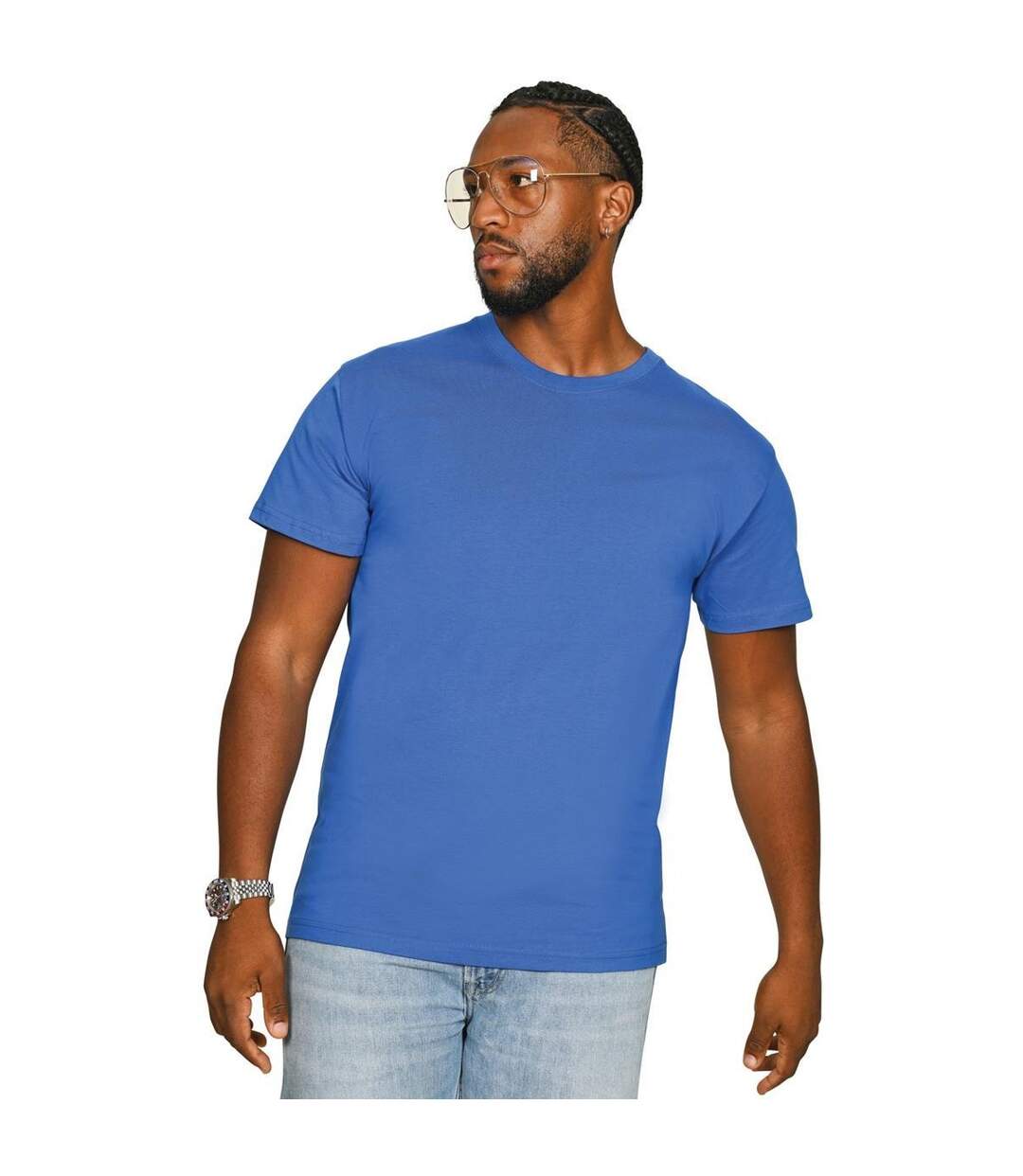 Unisex Adult Combed Cotton Organic T-shirt Royal Blue Casual Classics-1