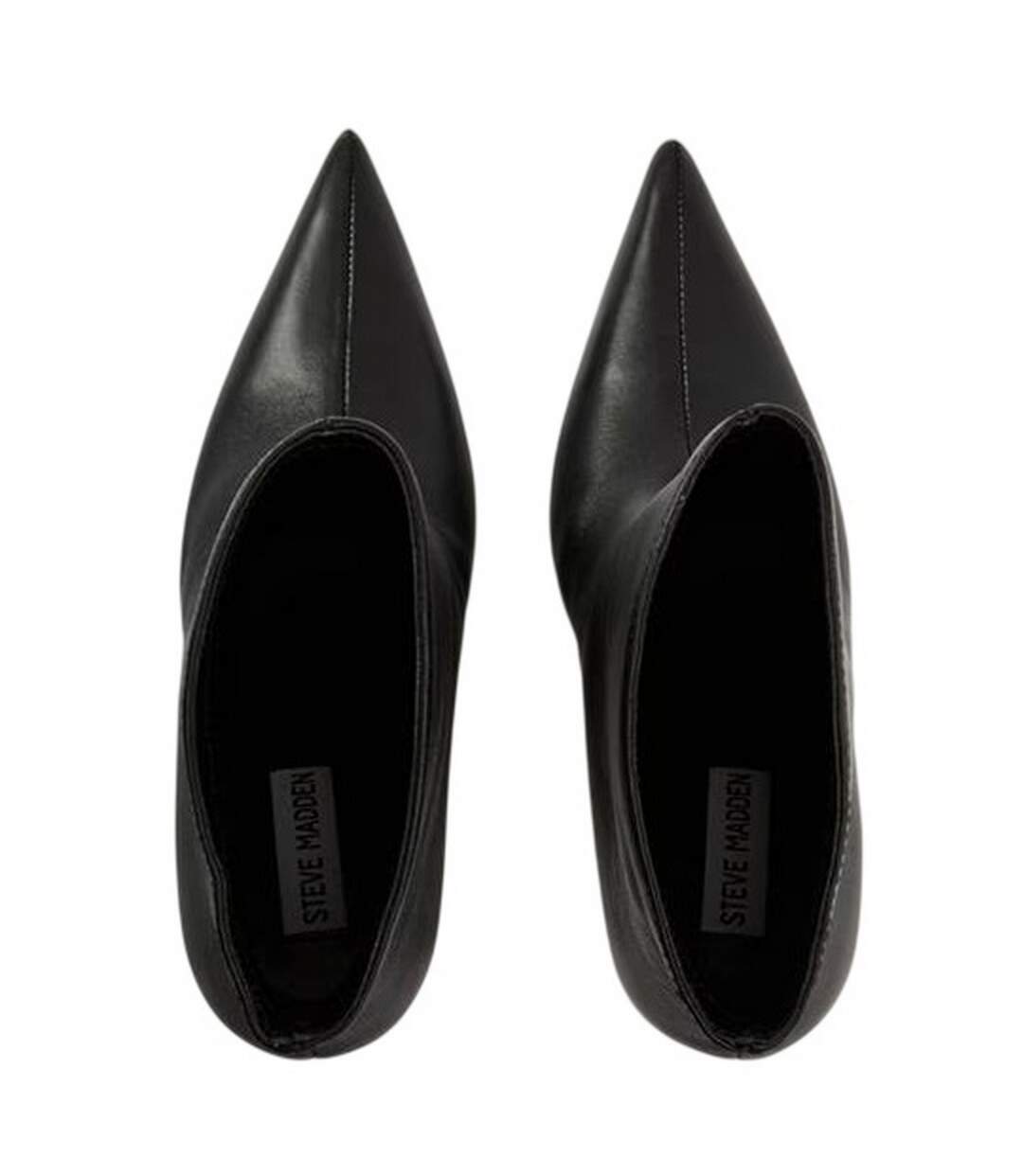 Womens/ladies Leather Stiletto Heel Ankle Boots Black Steve Madden-3