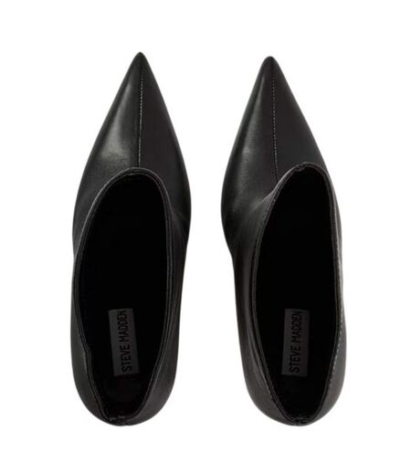 Womens/ladies Leather Stiletto Heel Ankle Boots Black Steve Madden