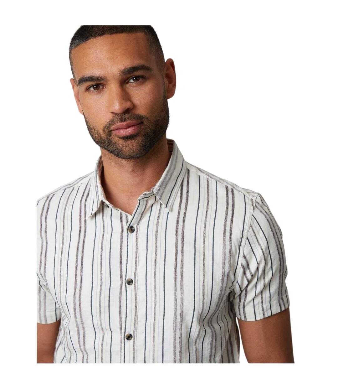 Chemise Motif/style À Rayures Brownhill Homme Crème Threadbare-4