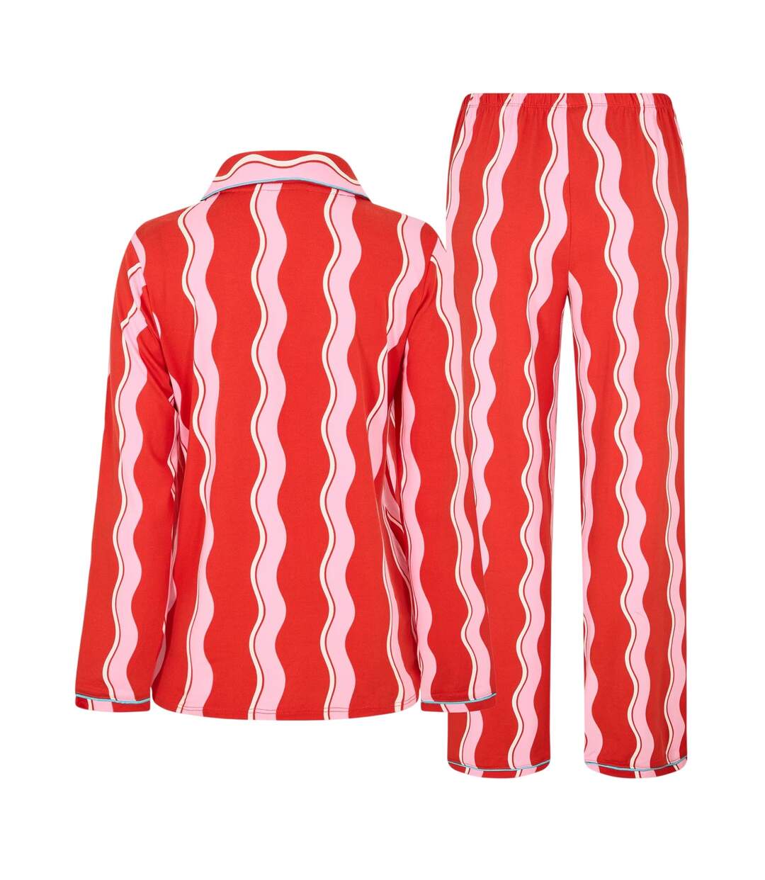 Ensemble De Pyjama Long Motif/style Gribouillis Femme Rose Urban Threads-3
