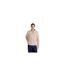 Mens Alfie Contrast Detail Borg Half Zip Fleece Top Light Beige Animal-1