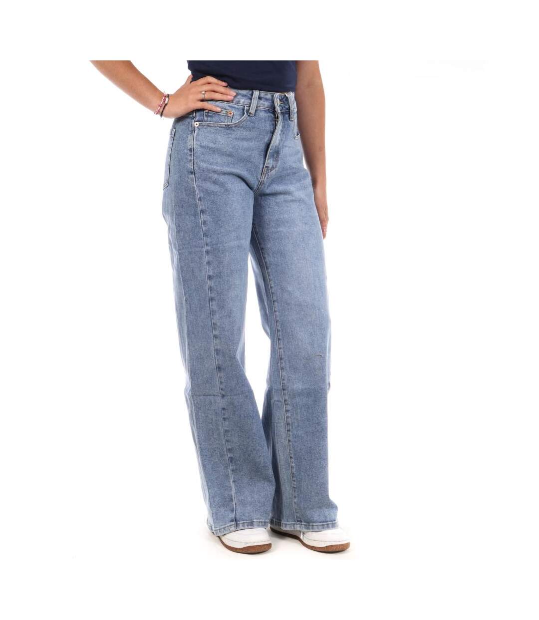 Jean droit bleu clair femme monday premium 663-1