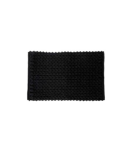 Tapis Salle de Bain Tissé Épais 50x75cm Noir Khôl